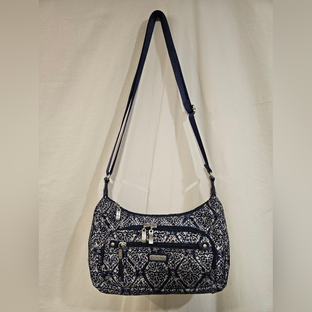 Baggallini Navy and White Patterned Shoulder Bag